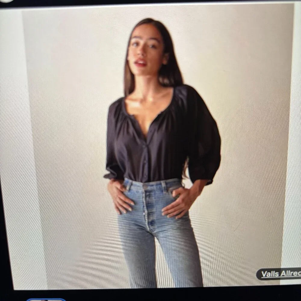 DOEN Sz L Jiana Top in Navy - New With Tags - Picture 1 of 5